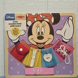 Melissa & Doug Minnie Wooden Skills Board - Red, Yellow, Pink New